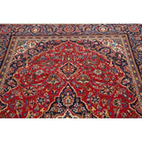 CLEARANCE Floral Kashan Persian Red Area Rug Hand-Knotted - 6'1" x 9'8"