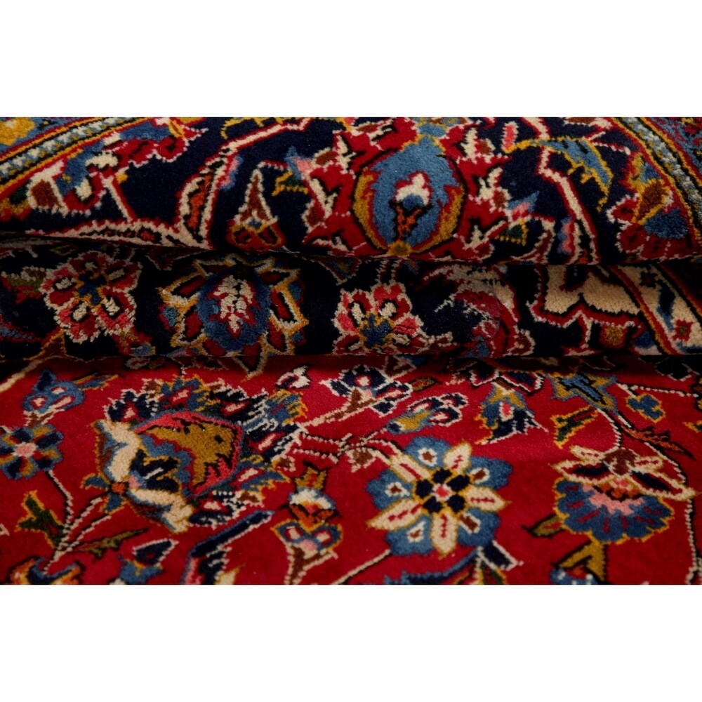 CLEARANCE Floral Kashan Persian Red Area Rug Hand-Knotted - 6'1" x 9'8"
