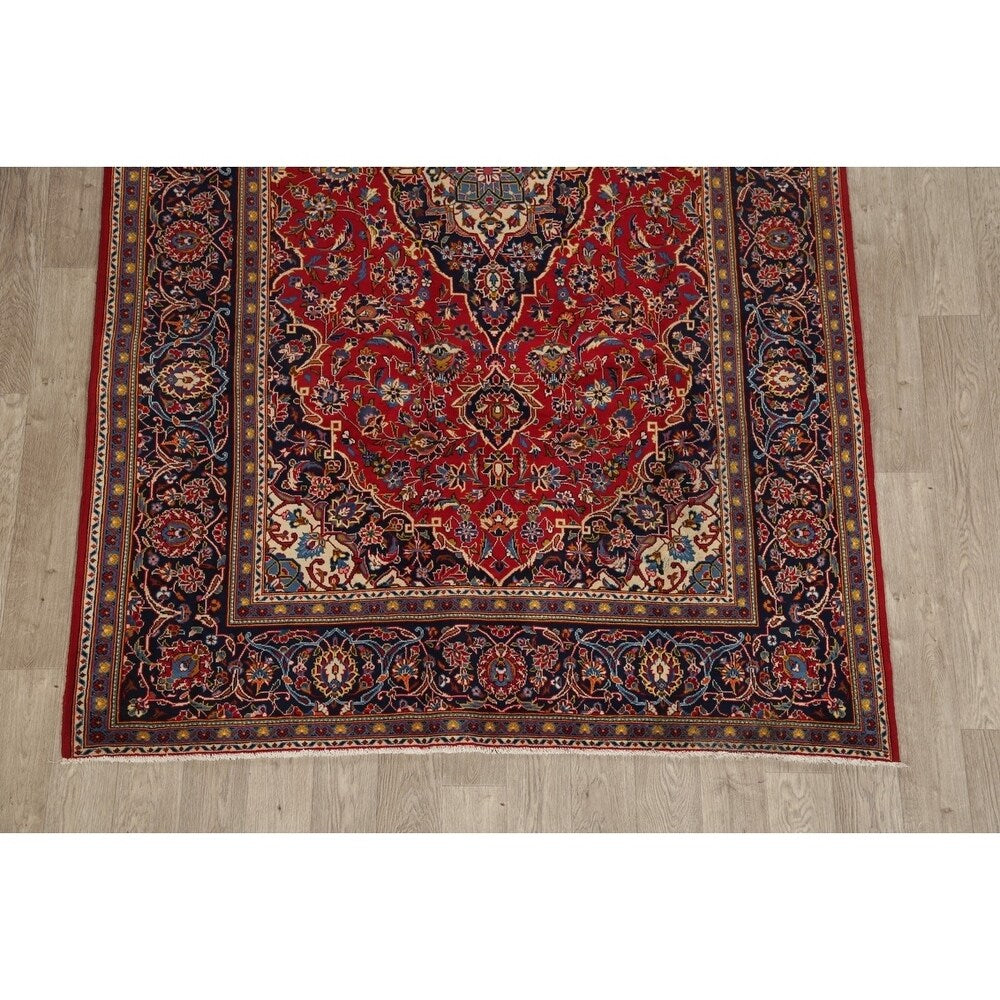 CLEARANCE Floral Kashan Persian Red Area Rug Hand-Knotted - 6'1" x 9'8"
