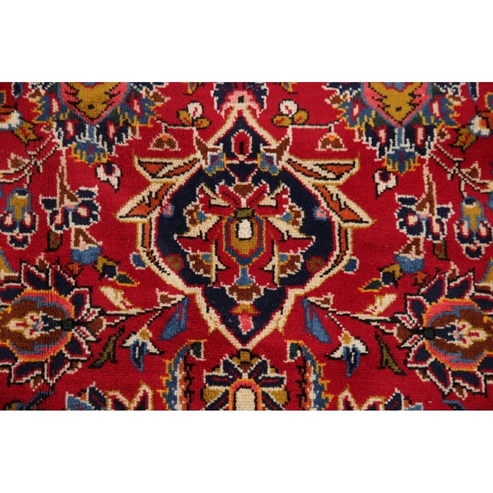 CLEARANCE Floral Kashan Persian Red Area Rug Hand-Knotted - 6'1" x 9'8"