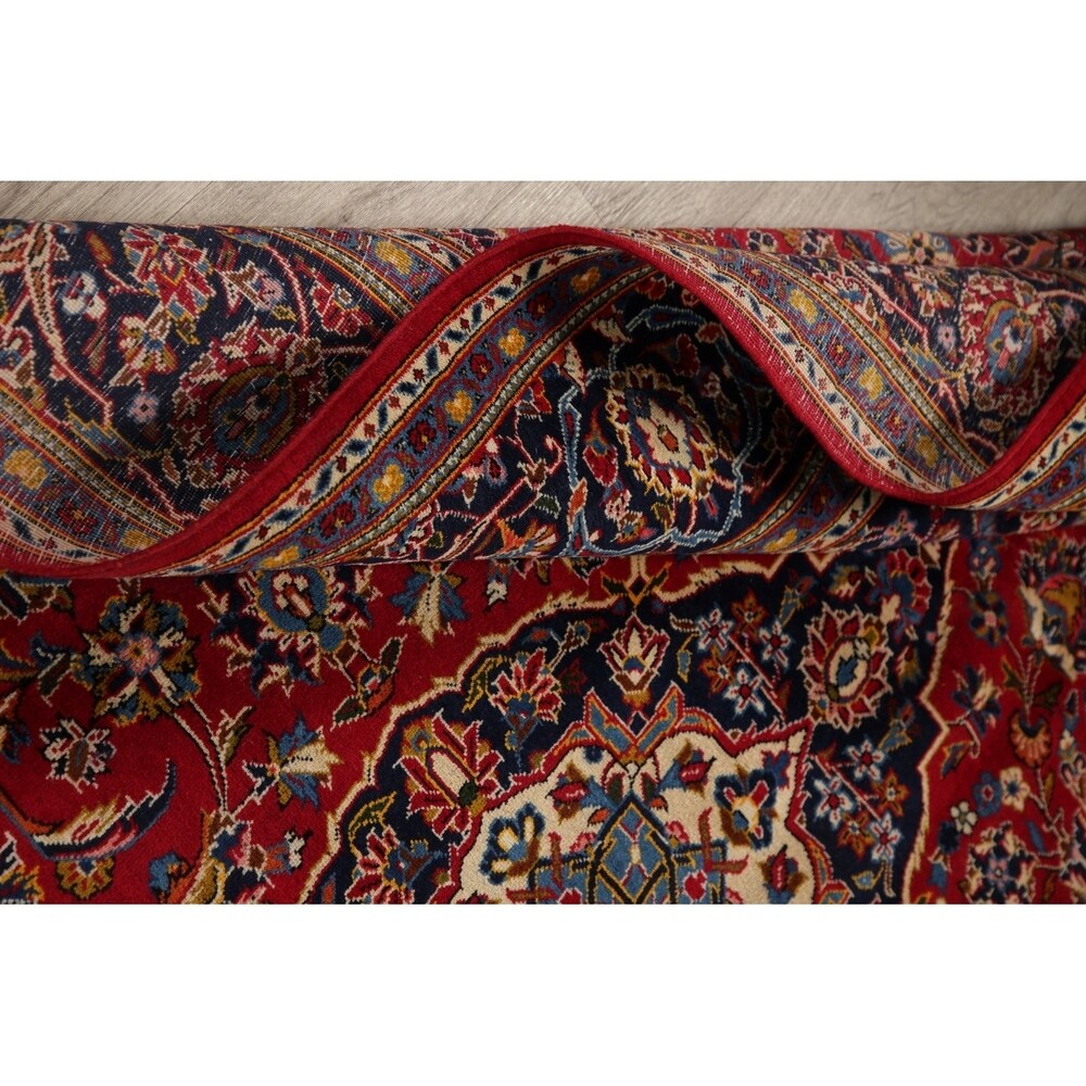 CLEARANCE Floral Kashan Persian Red Area Rug Hand-Knotted - 6'1" x 9'8"
