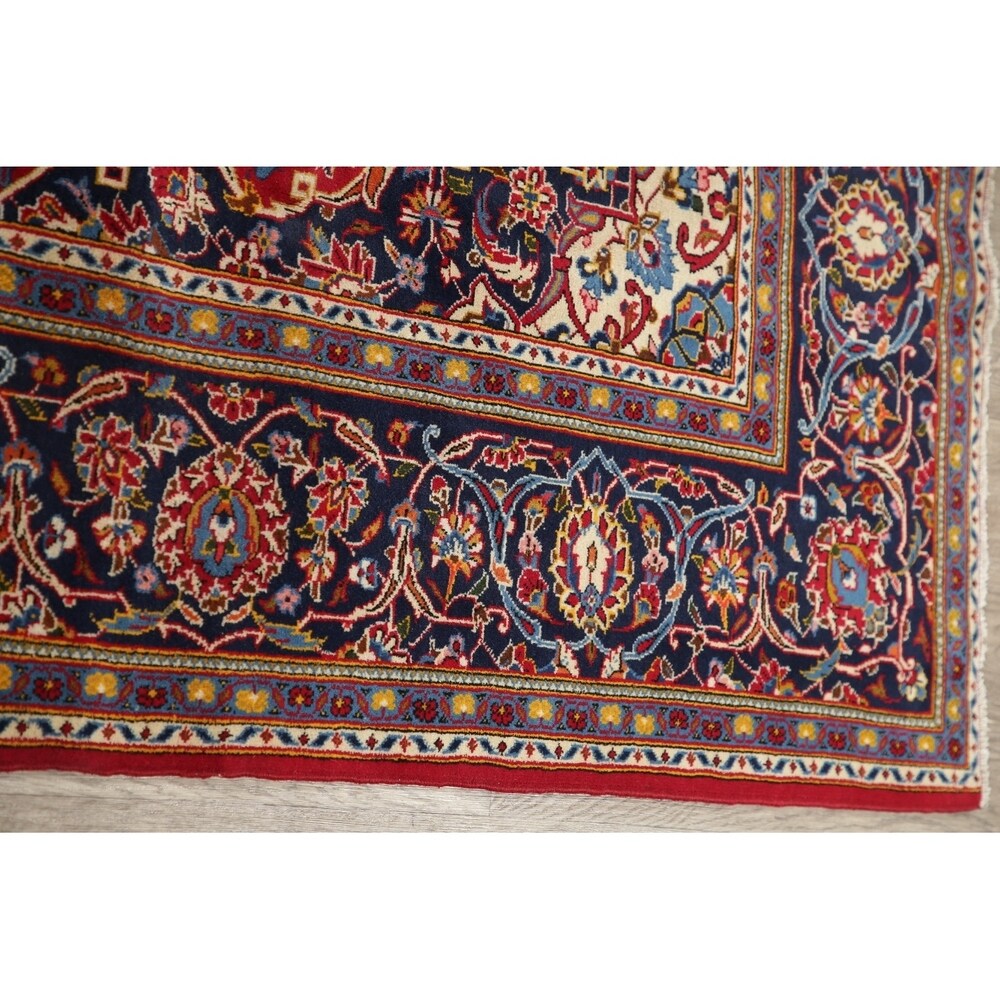 CLEARANCE Floral Kashan Persian Red Area Rug Hand-Knotted - 6'1" x 9'8"