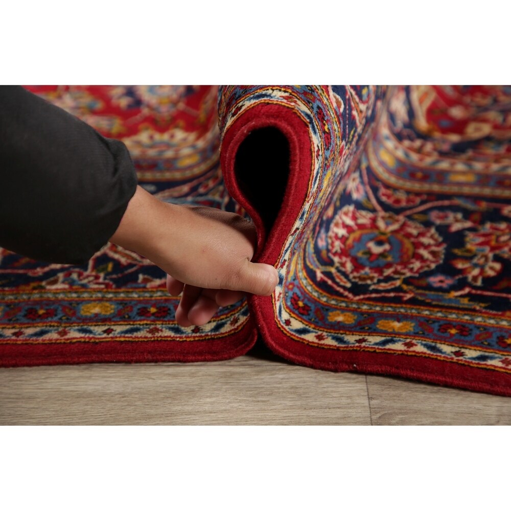 CLEARANCE Floral Kashan Persian Red Area Rug Hand-Knotted - 6'1" x 9'8"