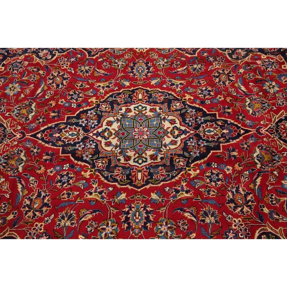 CLEARANCE Floral Kashan Persian Red Area Rug Hand-Knotted - 6'1" x 9'8"