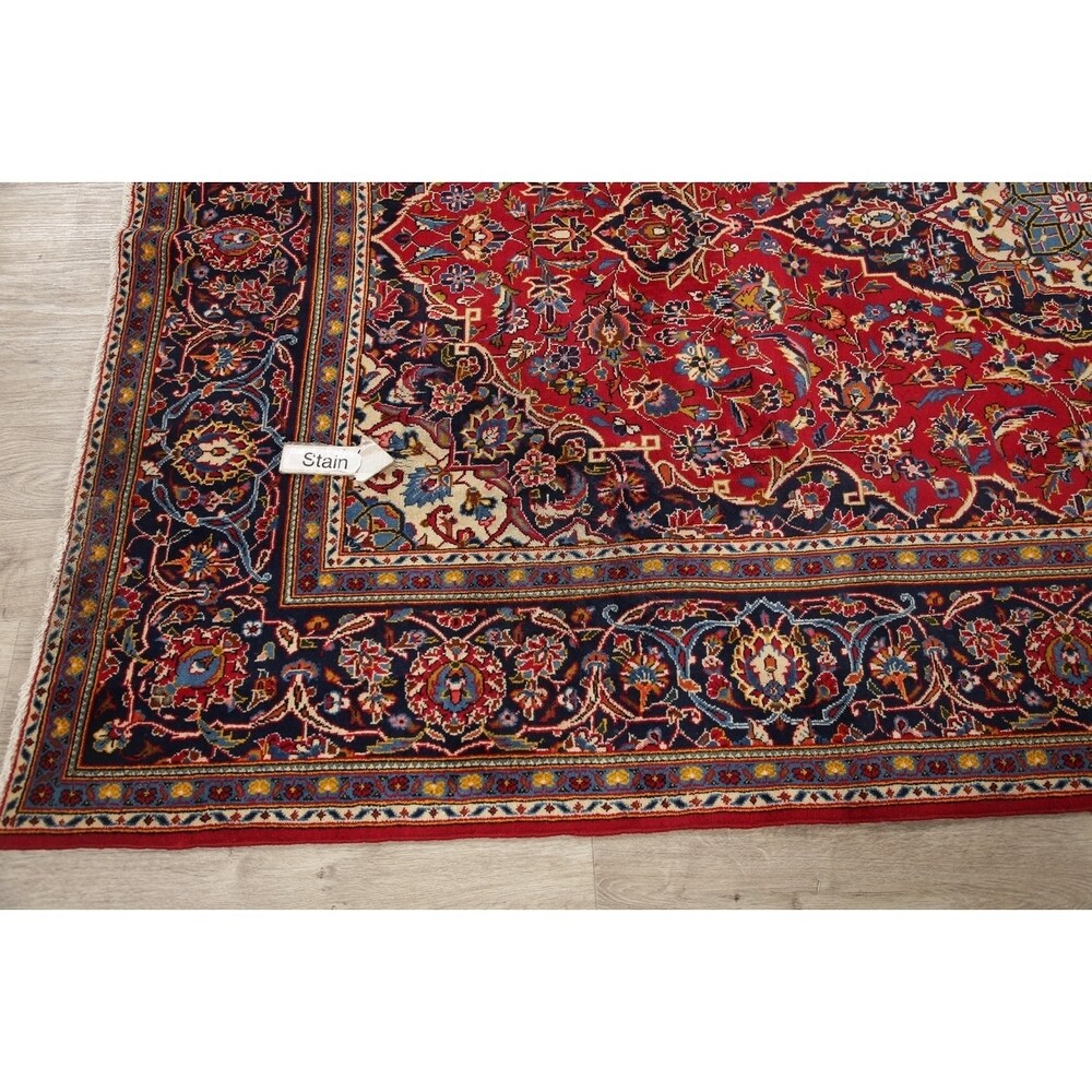 CLEARANCE Floral Kashan Persian Red Area Rug Hand-Knotted - 6'1" x 9'8"