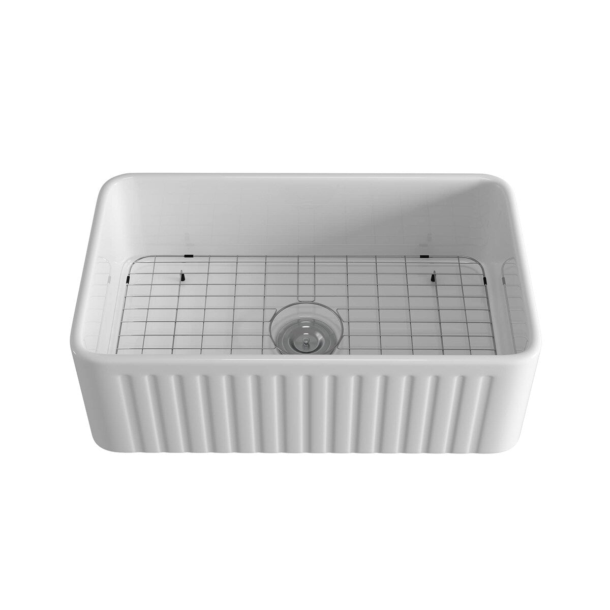 CLihome 30 in. White Ceramic Kitchen Sink