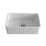 CLihome 30 in. White Ceramic Kitchen Sink