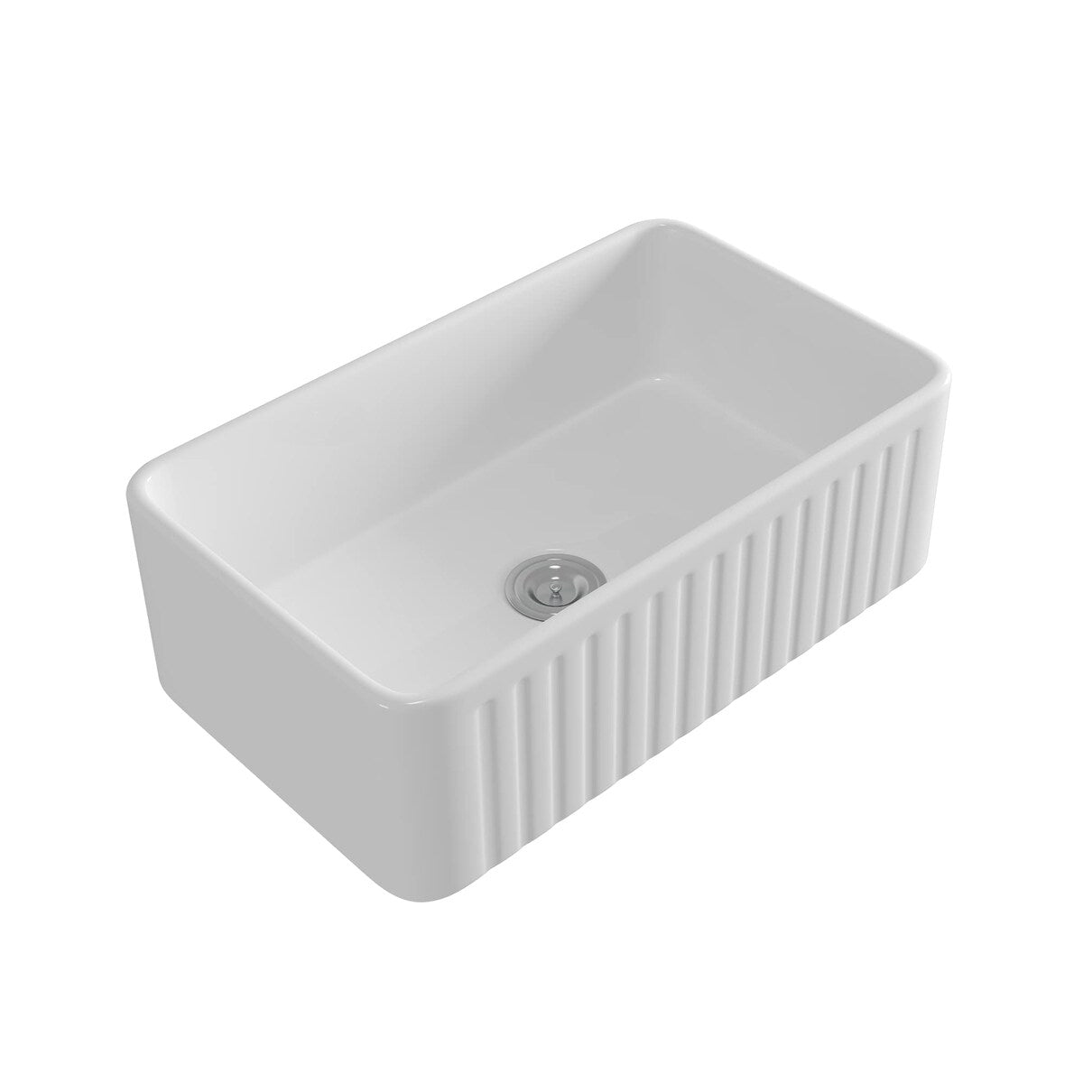 CLihome 30 in. White Ceramic Kitchen Sink