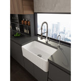 CLihome 30 in. White Ceramic Kitchen Sink