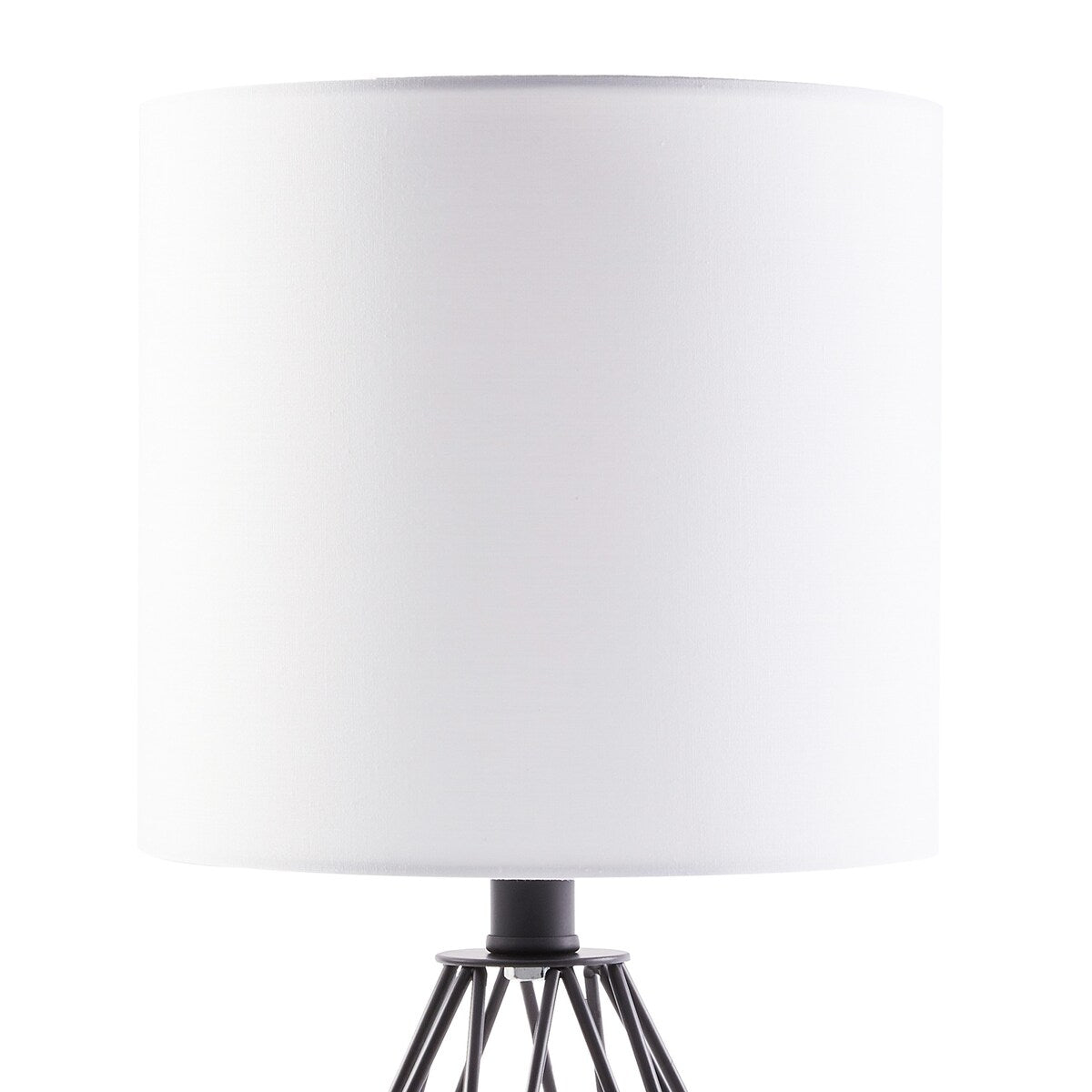 CO-Z Lighting 15" Desk Lamps w Drum Lampshades and Open Cage Metal Bases (Set of 2)