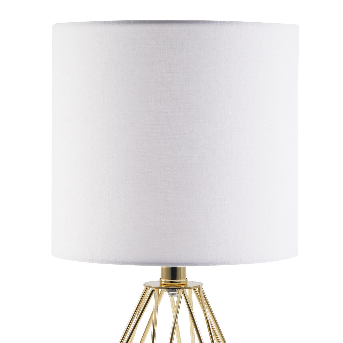 CO-Z Lighting 15" Desk Lamps w Drum Lampshades and Open Cage Metal Bases (Set of 2)