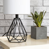 CO-Z Lighting 15" Desk Lamps w Drum Lampshades and Open Cage Metal Bases (Set of 2)