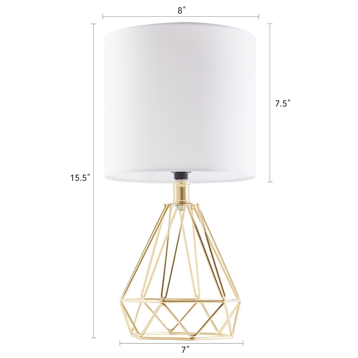 CO-Z Lighting 15" Desk Lamps w Drum Lampshades and Open Cage Metal Bases (Set of 2)