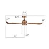 CO-Z 52" 2-Blade Modern Reversible LED Ceiling Fan and Remote Control