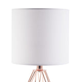 CO-Z Lighting 15" Desk Lamps w Drum Lampshades and Open Cage Metal Bases (Set of 2)