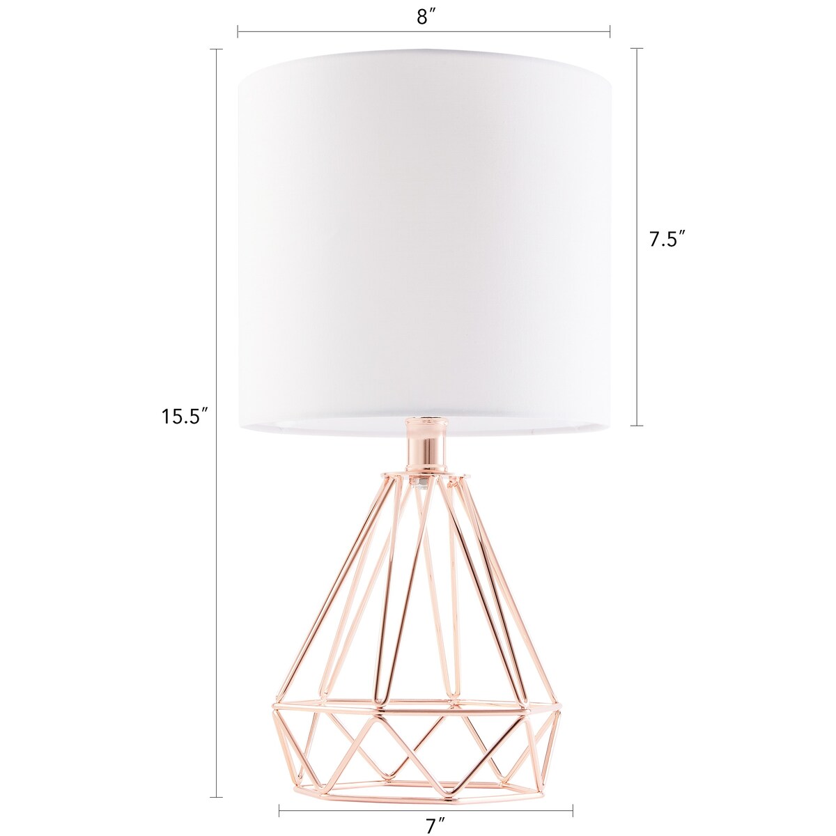CO-Z Lighting 15" Desk Lamps w Drum Lampshades and Open Cage Metal Bases (Set of 2)