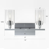 CO-Z Modern 2-Light Vanity Light Wall Sconce with Clear Glass Shades