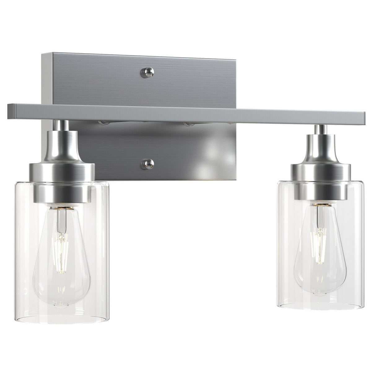 CO-Z Modern 2-Light Vanity Light Wall Sconce with Clear Glass Shades