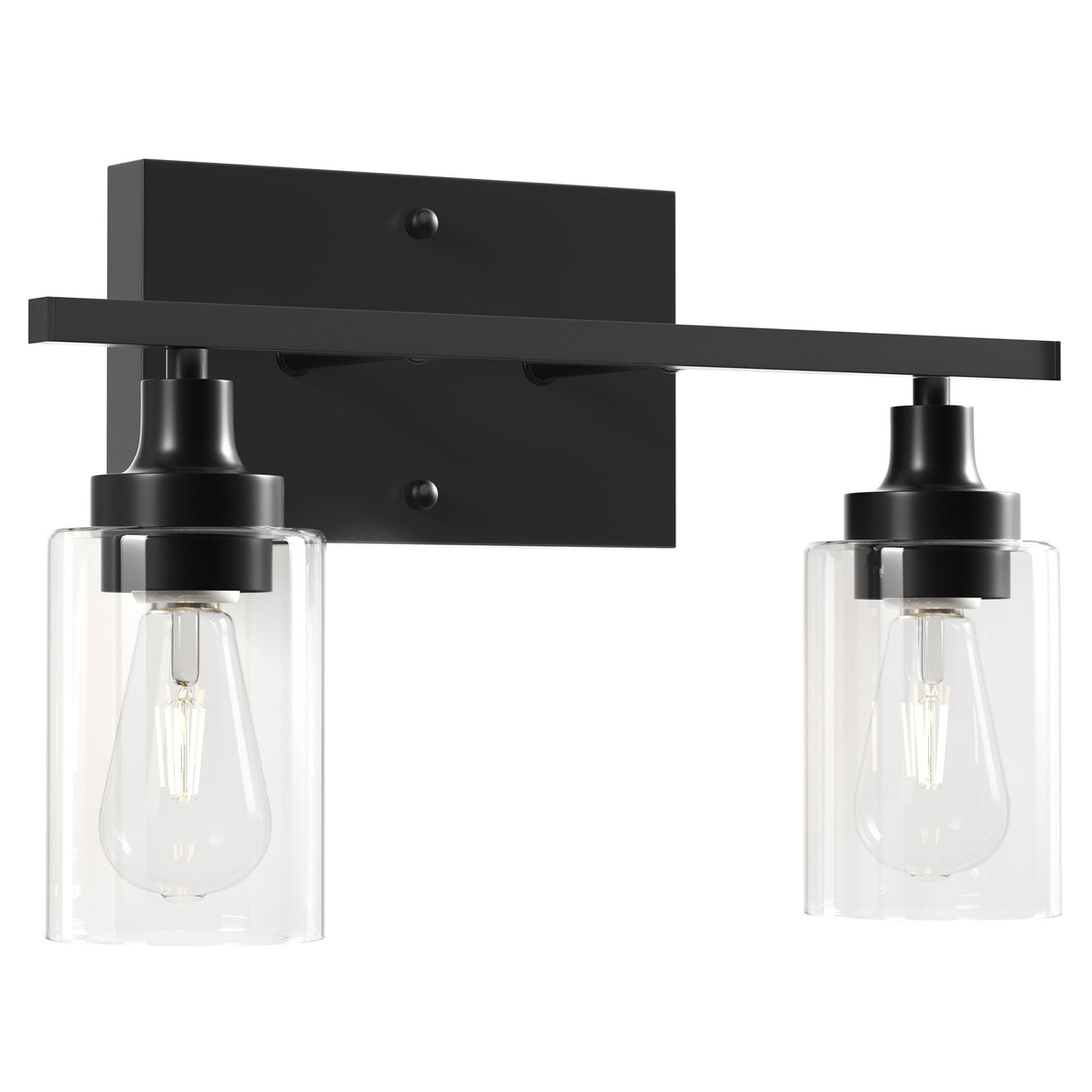 CO-Z Modern 2-Light Vanity Light Wall Sconce with Clear Glass Shades