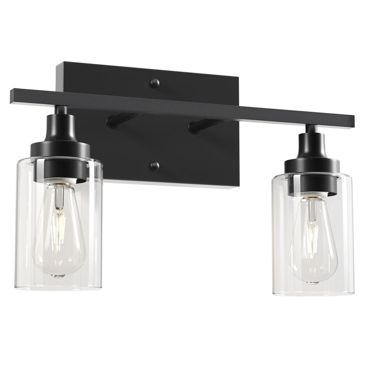 CO-Z Modern 2-Light Vanity Light Wall Sconce with Clear Glass Shades