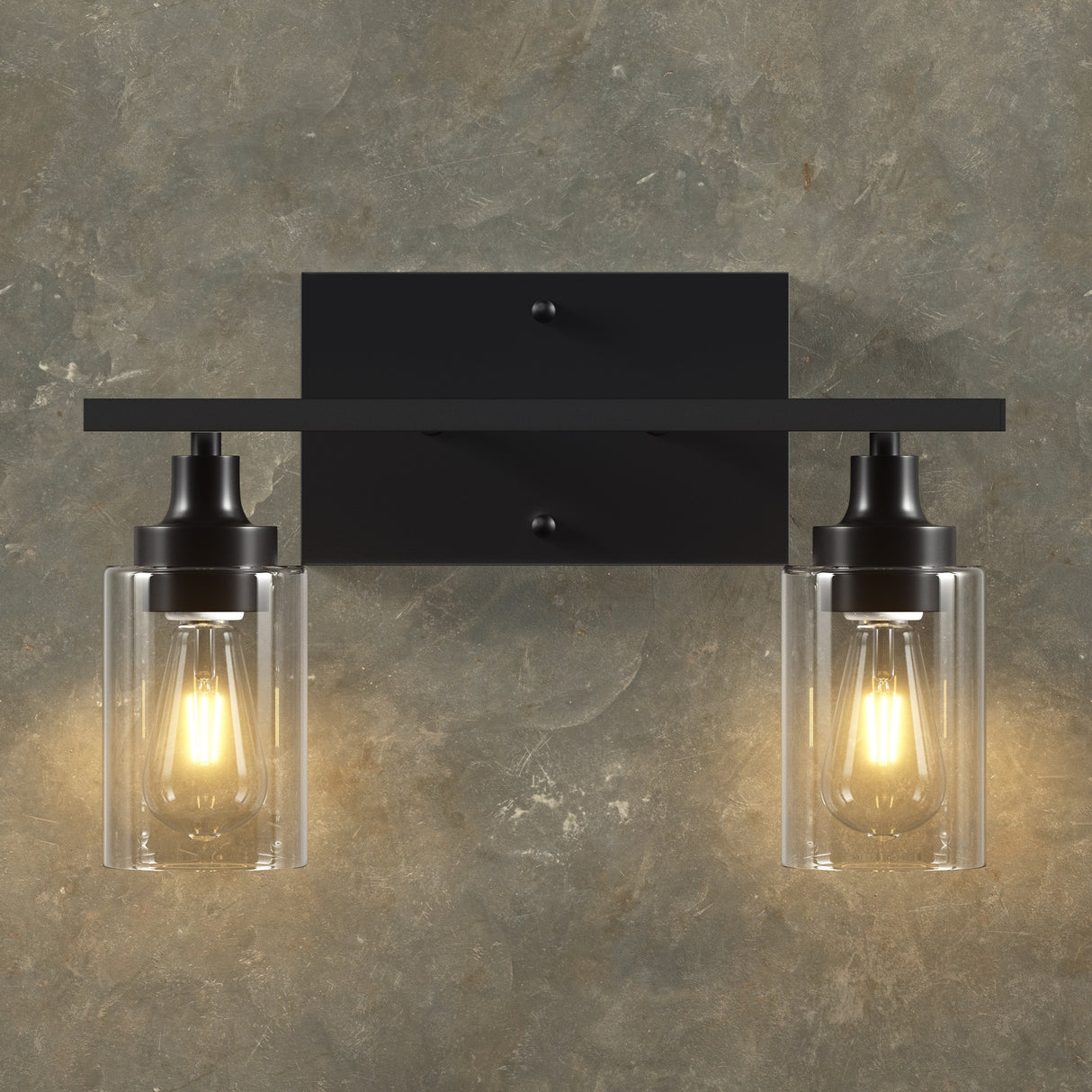 CO-Z Modern 2-Light Vanity Light Wall Sconce with Clear Glass Shades