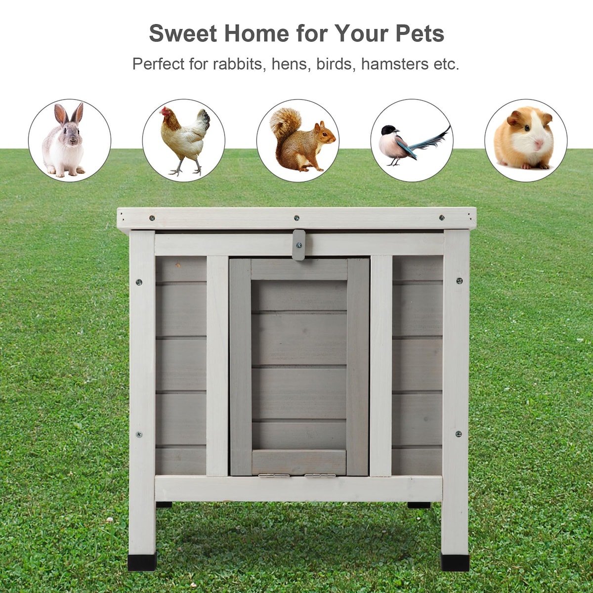 CO-Z Weatherproof Indoor Outdoor Wooden Bunny Hutch Pet House for Rabbits Cats Guinea Pigs