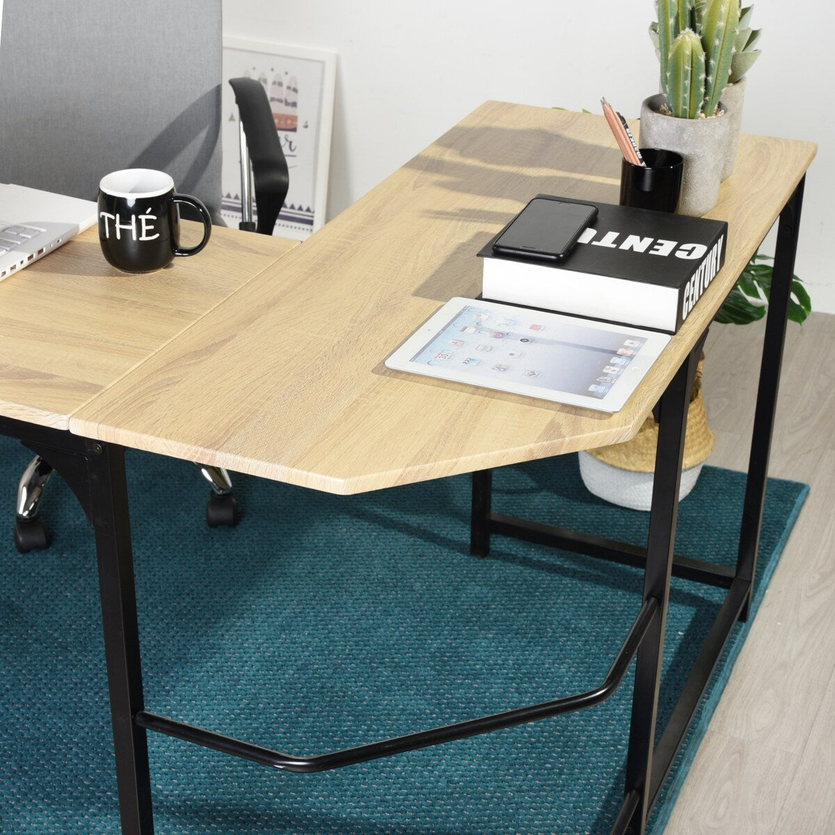 CORWITH OAK A WF L-Shaped Desk