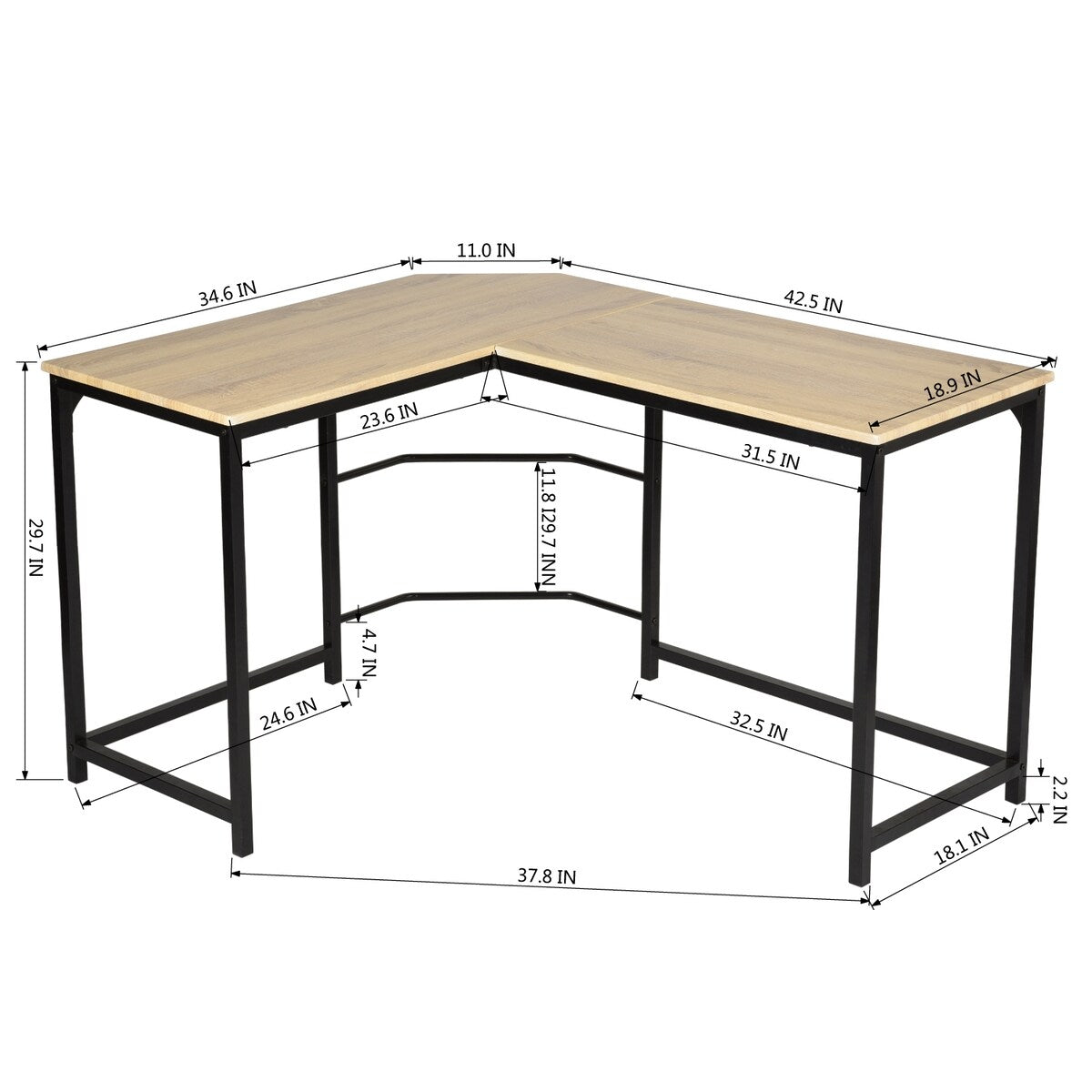 CORWITH OAK A WF L-Shaped Desk