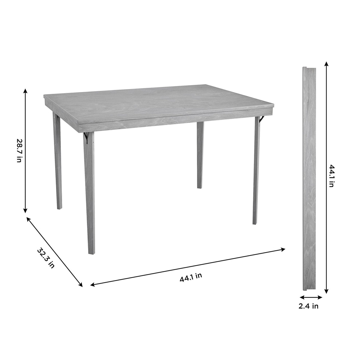 COSCO Grey Woodgrain Wood Folding Dining Table