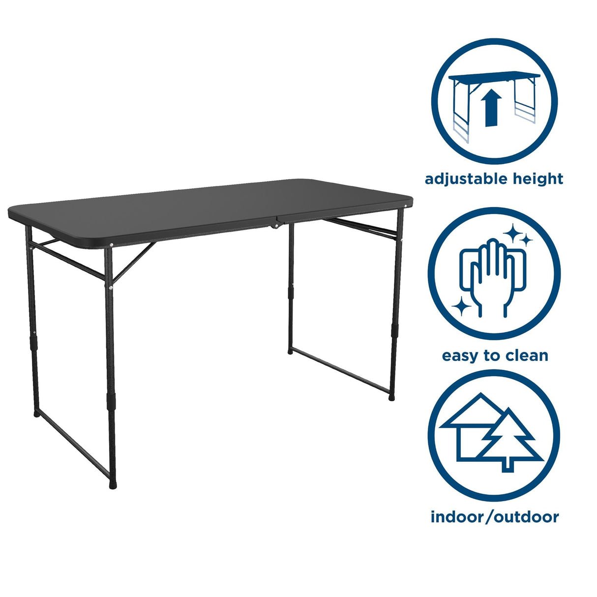 COSCO Indoor/Outdoor 4 ft. Fold-in-Half Portable Utility Table