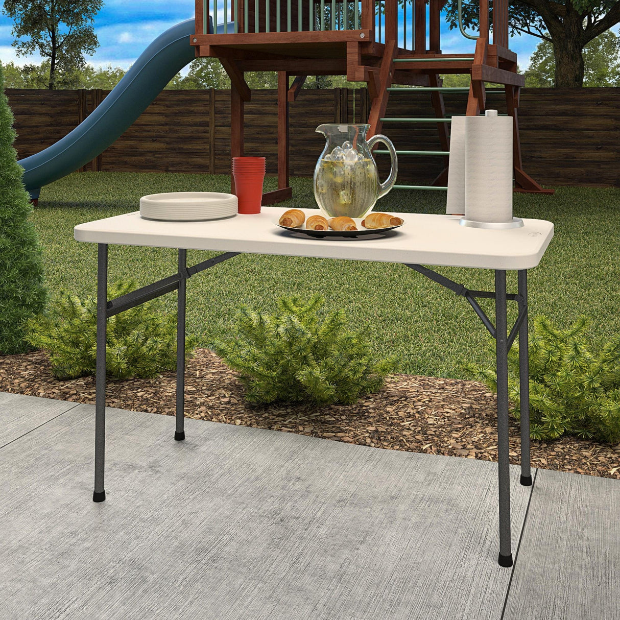 COSCO Indoor/Outdoor 4 ft. Straight Folding Utility Table