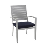 COSCO Outdoor Living 7-piece Blue Veil Brushed Aluminum Patio Furniture Dining Set with Cushions