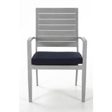 COSCO Outdoor Living 7-piece Blue Veil Brushed Aluminum Patio Furniture Dining Set with Cushions