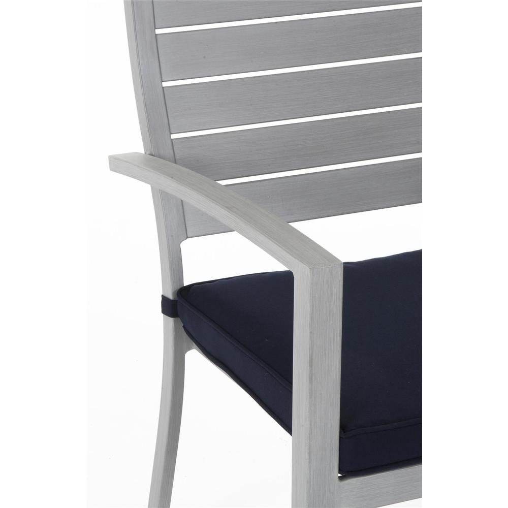 COSCO Outdoor Living 7-piece Blue Veil Brushed Aluminum Patio Furniture Dining Set with Cushions