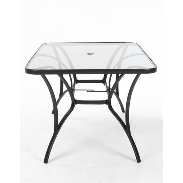 COSCO Outdoor Living Steel Patio Dining Table with Tempered Glass Table Top - N/A