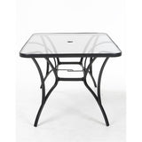 COSCO Outdoor Living Steel Patio Dining Table with Tempered Glass Table Top - N/A
