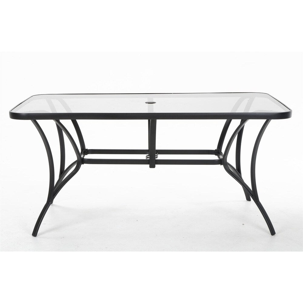 COSCO Outdoor Living Steel Patio Dining Table with Tempered Glass Table Top - N/A