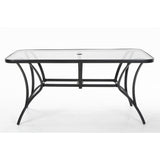 COSCO Outdoor Living Steel Patio Dining Table with Tempered Glass Table Top - N/A