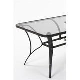 COSCO Outdoor Living Steel Patio Dining Table with Tempered Glass Table Top - N/A