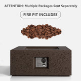 COSIEST Outdoor Square Propane Fire Pit Table, 40000BTU