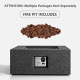 COSIEST Outdoor Square Propane Fire Pit Table, 40000BTU
