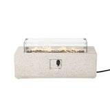 COSIEST Outdoor Rectangle Propane Fire Pit with Wind Guard, 50000BTU