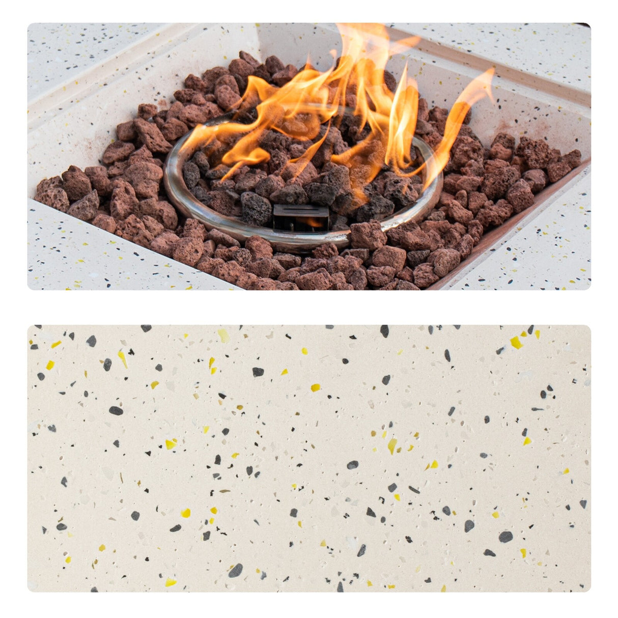 COSIEST Outdoor Square Propane Fire Pit Table, 40000BTU
