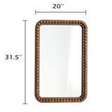 COZAYH Distressed Wood Frame Accent Mirror, Rustic Farmhouse Style Decorative Wall Mirror