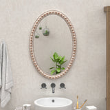 COZAYH Distressed Wood Frame Accent Mirror, Rustic Farmhouse Style Decorative Wall Mirror