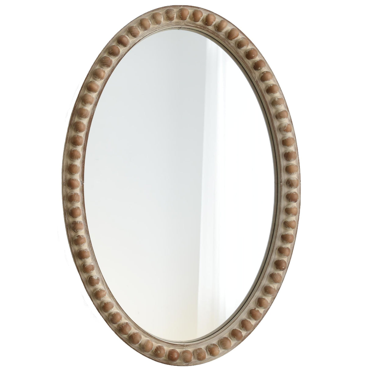 COZAYH Distressed Wood Frame Accent Mirror, Rustic Farmhouse Style Decorative Wall Mirror