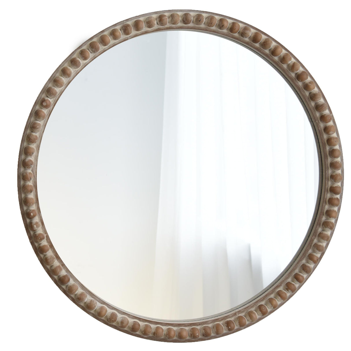 COZAYH Distressed Wood Frame Accent Mirror, Rustic Farmhouse Style Decorative Wall Mirror