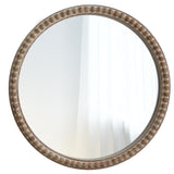 COZAYH Distressed Wood Frame Accent Mirror, Rustic Farmhouse Style Decorative Wall Mirror