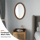 COZAYH Distressed Wood Frame Accent Mirror, Rustic Farmhouse Style Decorative Wall Mirror