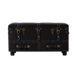 COZAYH Vintage Storage Ottoman Bench, Chest Cabinet with Latch Closure and Buckle for Bedroom Closet Home Organizer Decorative